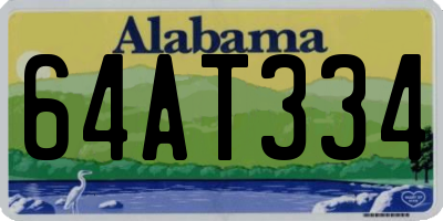 AL license plate 64AT334