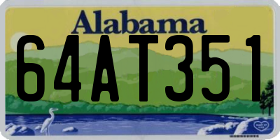 AL license plate 64AT351