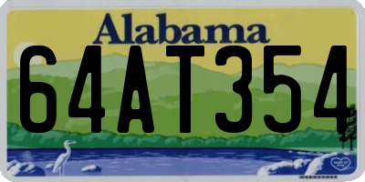 AL license plate 64AT354