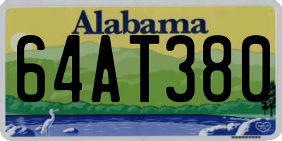 AL license plate 64AT380