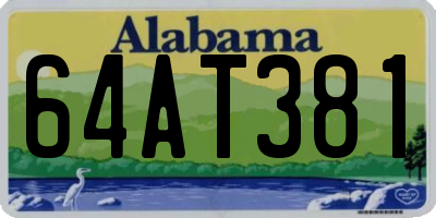 AL license plate 64AT381