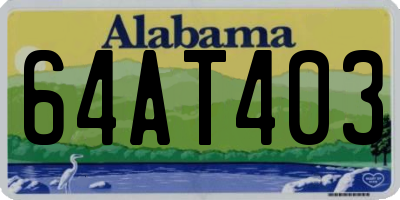 AL license plate 64AT403
