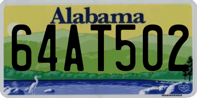 AL license plate 64AT502