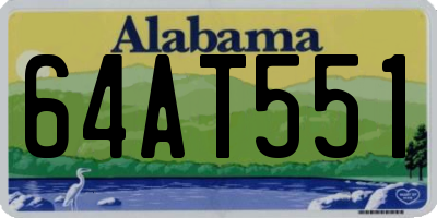 AL license plate 64AT551