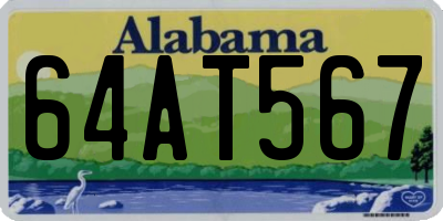 AL license plate 64AT567