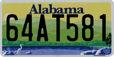 AL license plate 64AT581