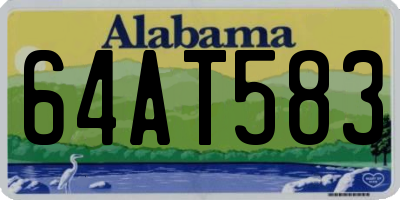 AL license plate 64AT583