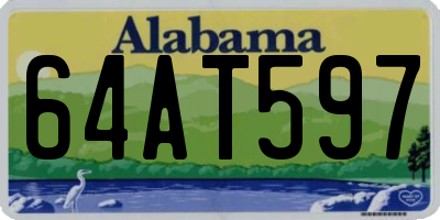 AL license plate 64AT597