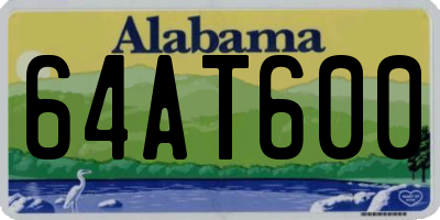 AL license plate 64AT600