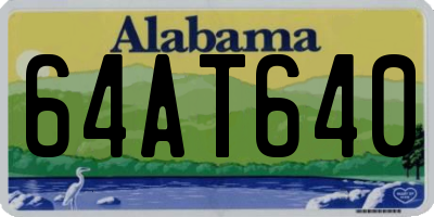 AL license plate 64AT640