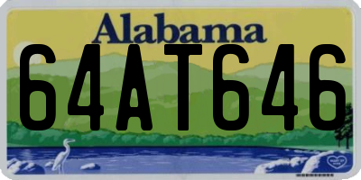 AL license plate 64AT646