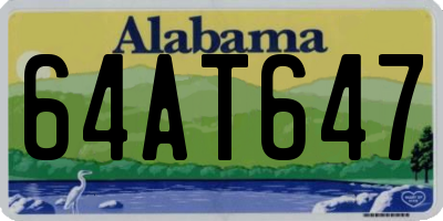 AL license plate 64AT647