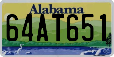 AL license plate 64AT651