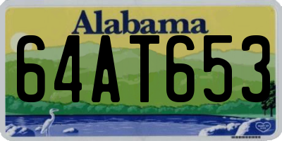 AL license plate 64AT653