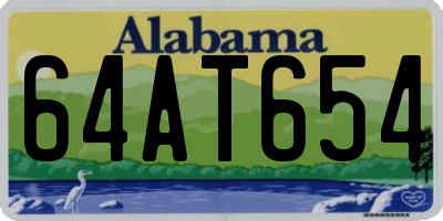 AL license plate 64AT654