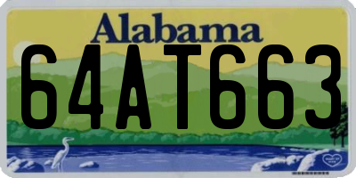 AL license plate 64AT663