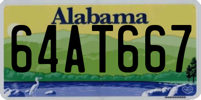 AL license plate 64AT667