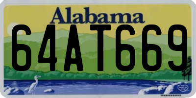 AL license plate 64AT669