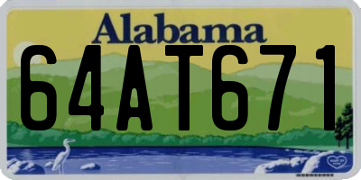 AL license plate 64AT671