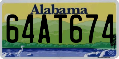 AL license plate 64AT674