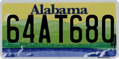 AL license plate 64AT680