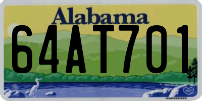 AL license plate 64AT701