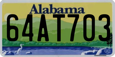 AL license plate 64AT703