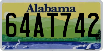 AL license plate 64AT742