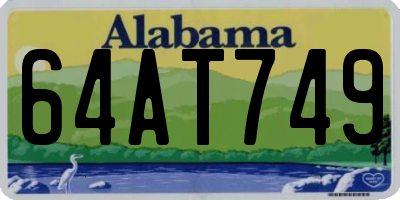 AL license plate 64AT749
