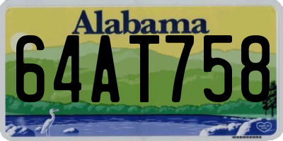 AL license plate 64AT758