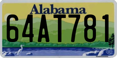 AL license plate 64AT781