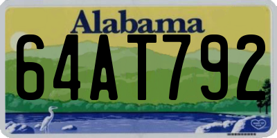 AL license plate 64AT792