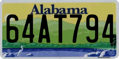 AL license plate 64AT794