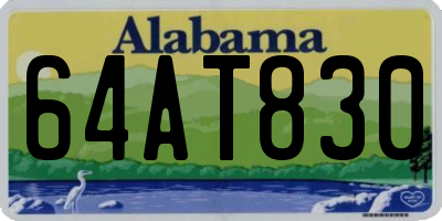 AL license plate 64AT830