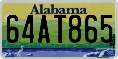 AL license plate 64AT865