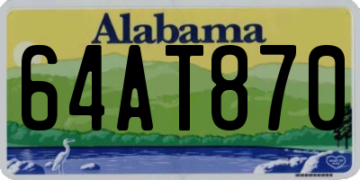 AL license plate 64AT870