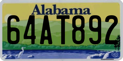 AL license plate 64AT892