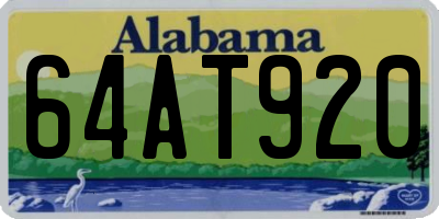 AL license plate 64AT920