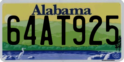 AL license plate 64AT925