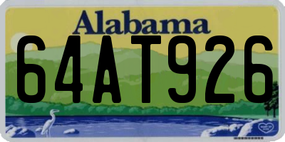 AL license plate 64AT926
