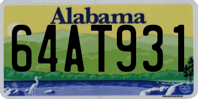 AL license plate 64AT931