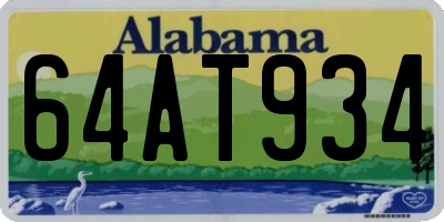 AL license plate 64AT934