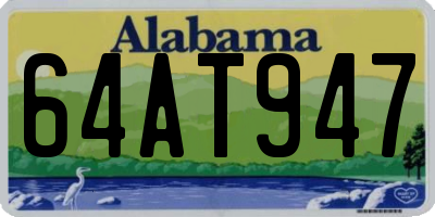 AL license plate 64AT947