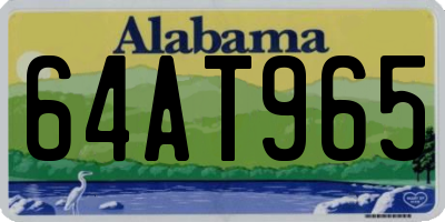 AL license plate 64AT965