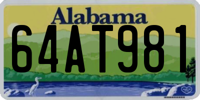 AL license plate 64AT981