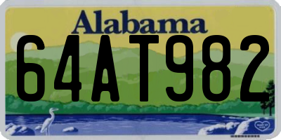 AL license plate 64AT982
