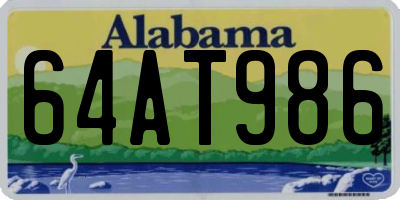 AL license plate 64AT986