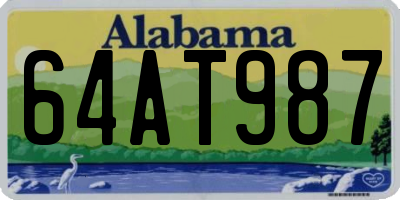 AL license plate 64AT987
