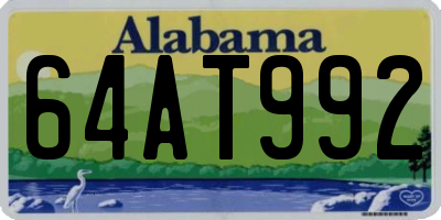 AL license plate 64AT992