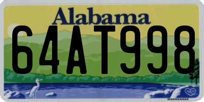 AL license plate 64AT998
